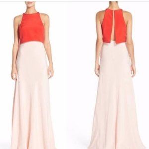 Jill Jill Stuart Colorblock Crepe Gown